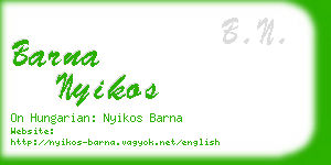 barna nyikos business card